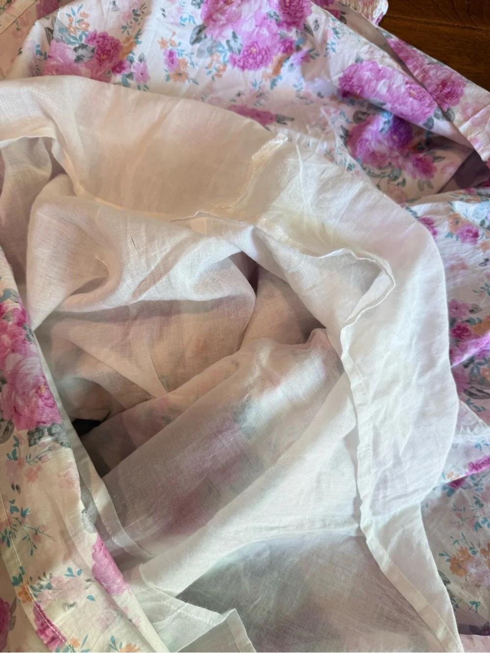 TCEC Pink and White Floral Smocked Dress S - Picture 9 of 11